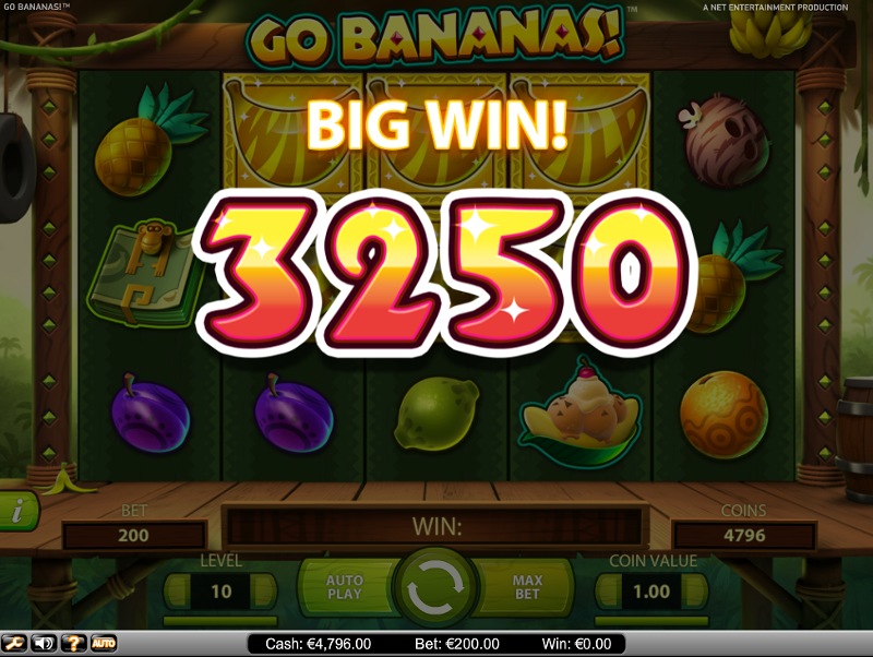 Игровой автомат Go Bananas - золотые бананы для игроков казино Вулкан