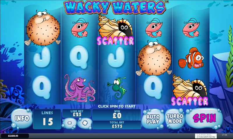 Игровой автомат Wacky Waters – сокровища подводного мира в казино Вулкан Вегас