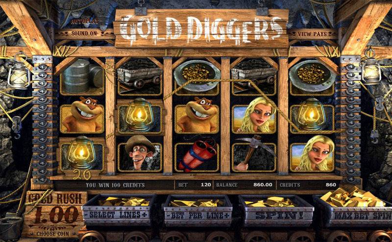 Игровой автомат Gold Diggers - золотые выигрыши для игроков Вулкан казино