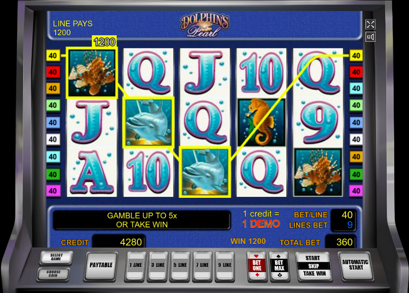 Игровой слот Dolphins Pearl - суперские выигрыши в автоматы казино Вулкан на деньги